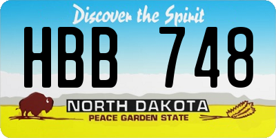 ND license plate HBB748