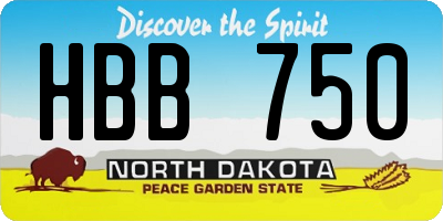 ND license plate HBB750