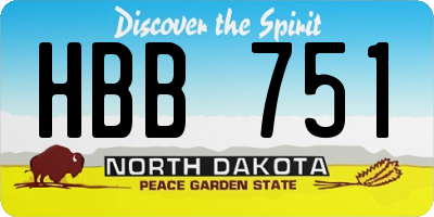 ND license plate HBB751