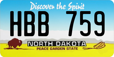 ND license plate HBB759