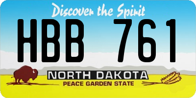 ND license plate HBB761