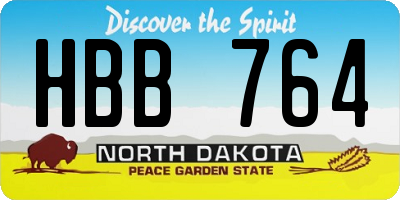 ND license plate HBB764