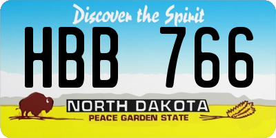 ND license plate HBB766