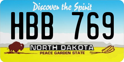 ND license plate HBB769