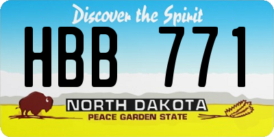 ND license plate HBB771