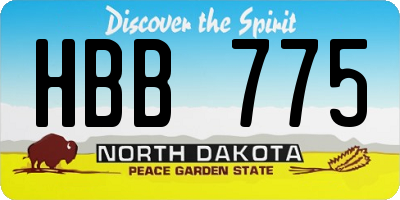 ND license plate HBB775