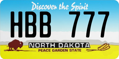 ND license plate HBB777