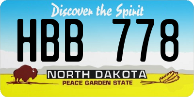 ND license plate HBB778