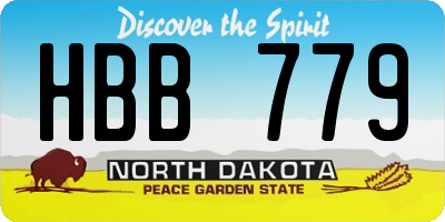 ND license plate HBB779