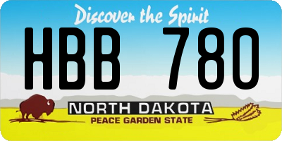 ND license plate HBB780