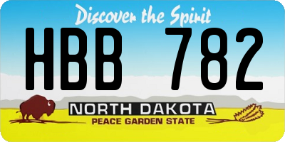 ND license plate HBB782