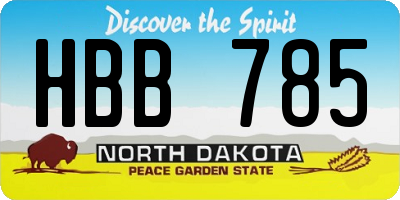 ND license plate HBB785