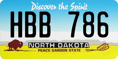 ND license plate HBB786