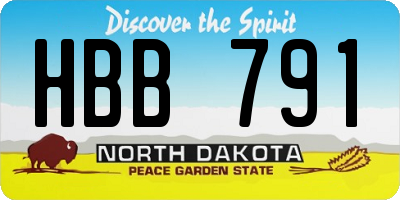 ND license plate HBB791