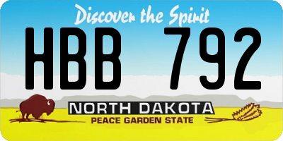 ND license plate HBB792