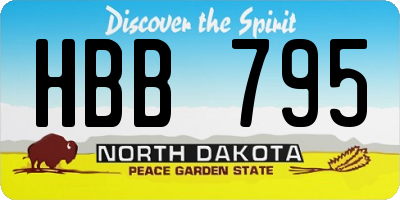 ND license plate HBB795