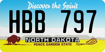 ND license plate HBB797