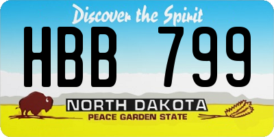 ND license plate HBB799