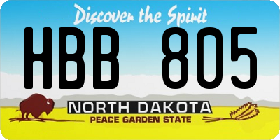 ND license plate HBB805