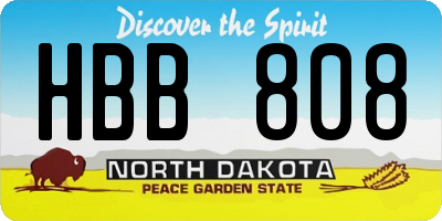 ND license plate HBB808