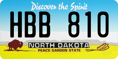 ND license plate HBB810