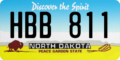 ND license plate HBB811