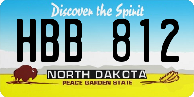 ND license plate HBB812