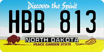 ND license plate HBB813