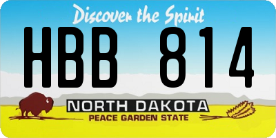 ND license plate HBB814