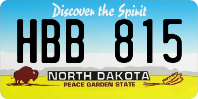 ND license plate HBB815