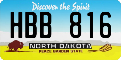 ND license plate HBB816