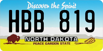 ND license plate HBB819