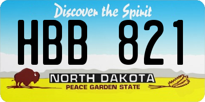 ND license plate HBB821