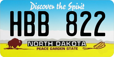 ND license plate HBB822