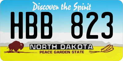 ND license plate HBB823