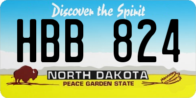 ND license plate HBB824