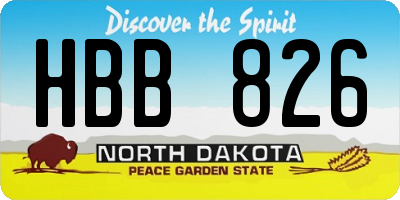 ND license plate HBB826