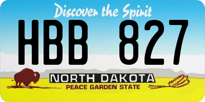 ND license plate HBB827