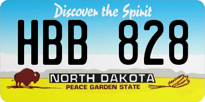 ND license plate HBB828