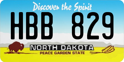 ND license plate HBB829