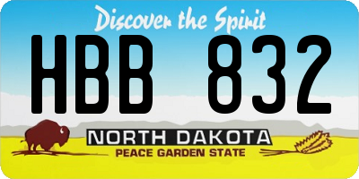 ND license plate HBB832