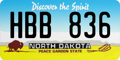 ND license plate HBB836