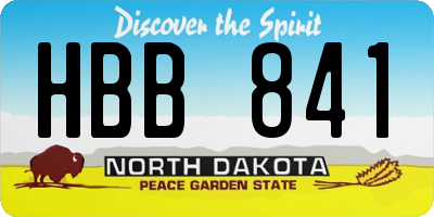 ND license plate HBB841