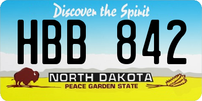 ND license plate HBB842