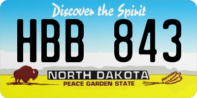 ND license plate HBB843