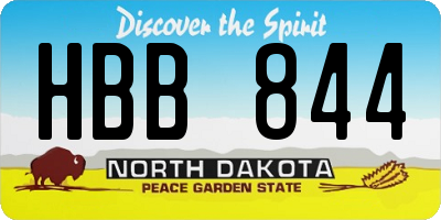 ND license plate HBB844