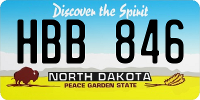 ND license plate HBB846