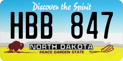 ND license plate HBB847