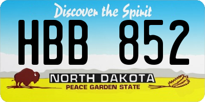 ND license plate HBB852