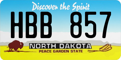 ND license plate HBB857